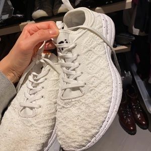 White and black speckle APL sneakers